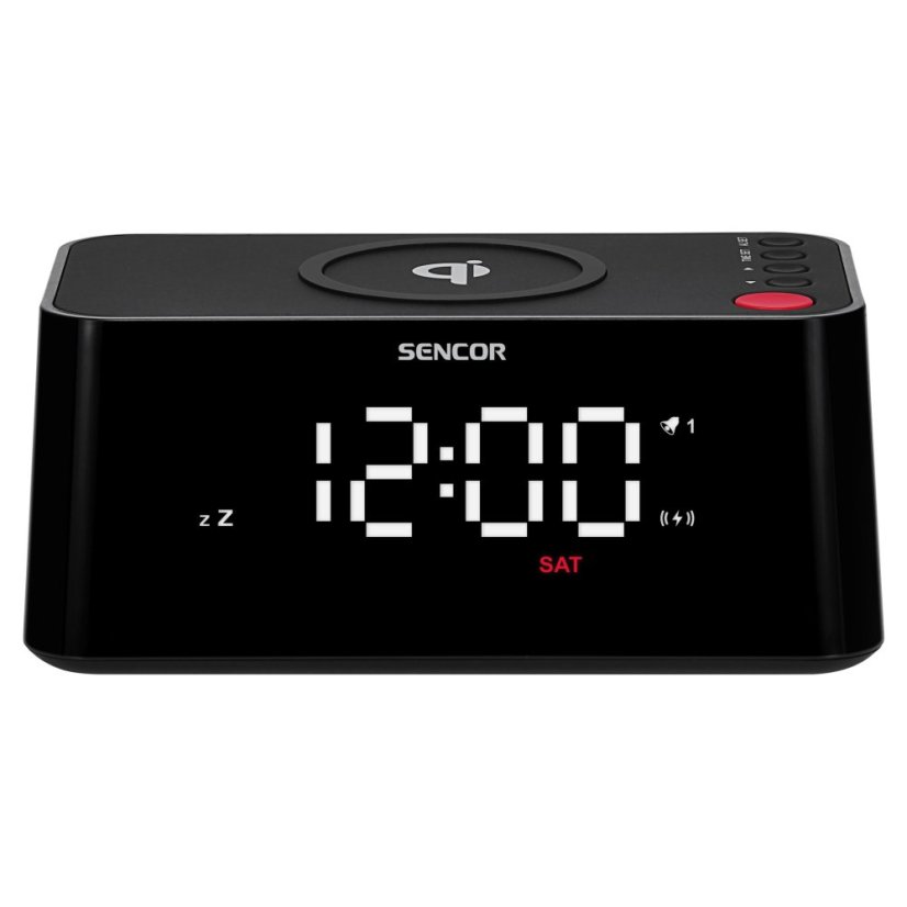 Digitální budík s rychlou bezdrátovou nabíječkou Sencor SDC 7600 Qi