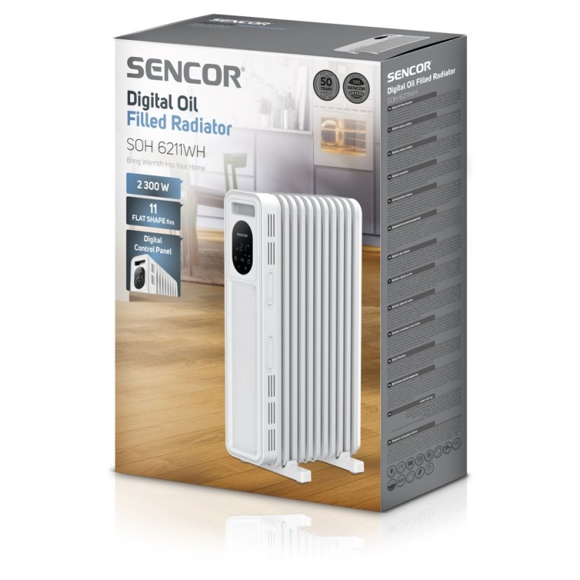 Digitální olejový radiátor Sencor SOH 6211WH