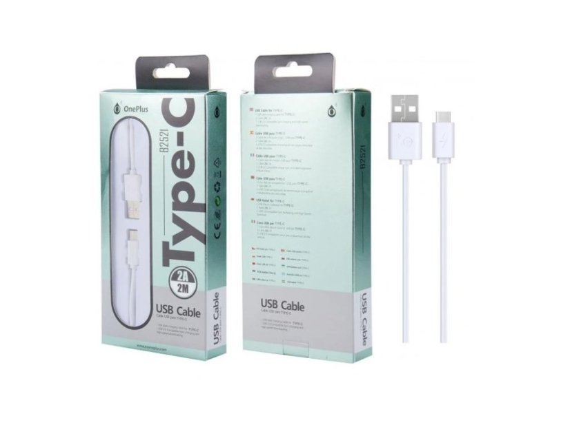 16330 datovy a nabijeci kabel plus b2521 usb c delka 2m 2a bily