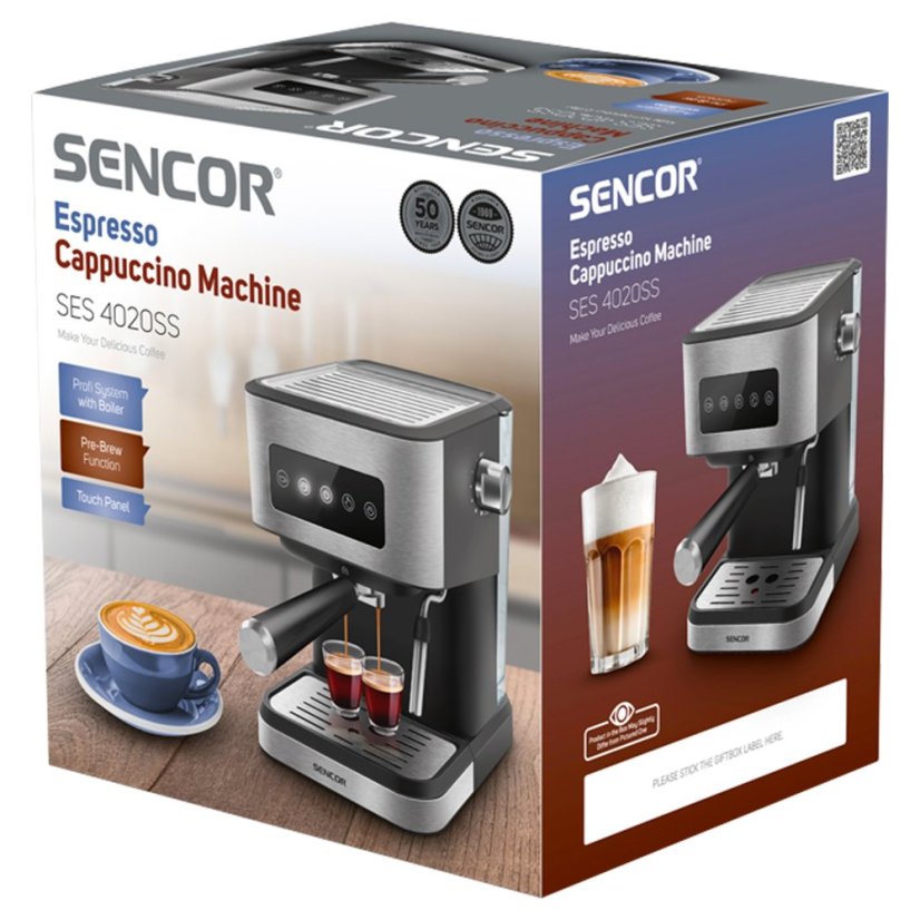 Kávovar na Espresso/ Cappuccino Sencor SES 4020SS
