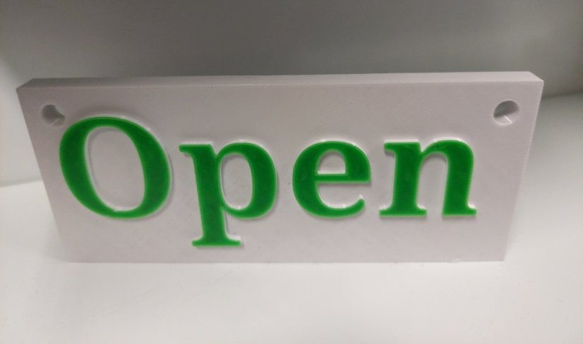 Závěsná cedule Open/Close PETG barevná